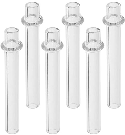 MOTHNUR Porte-Mèche en Verre pour Lampes à Huile Lot de 6 Tubes de Lanterne 25 MM Longueur Adaptés aux Lampes à Pétrole Usage Intérieur Flamme Stable