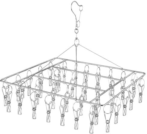 CHGANG Stainless Steel Clothes Drying Hanger with 40 Clips