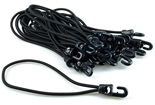 25 Stück Spanngummis schwarz, 15, 20 oder 25 cm lang, 4 mm Durchmesser 20 cm