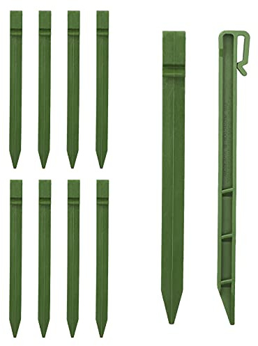 WUHNGD Lot de 20 piquets d'ancrage au sol en plastique de 24 cm - Piquets d'ancrage au sol - Piquets de fixation pour jardin, bordures de jardin, terrasse, tente