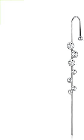 Lafeil 1 Stück Ohrstulpe Crawler Haken Ohrringe 925 Sterling Silber Mode Persönlichkeit Für Frauen Einzelner Ohrring Silber Mit Zirkonia
