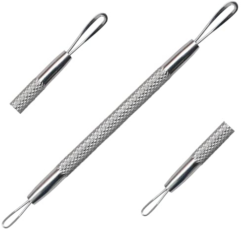 Stainless Steel Pimple Remover Blackhead Blemish Comedone Acne Extractor Tool Popper Spot Komedon Double Side Soft Touch and No-Slip Skincare for Whitehead Removal