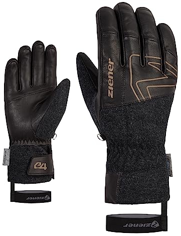 Ziener Herren GANGHOFER Ski-Handschuh/Wintersport | extra warm PFC frei Wolle, black, 10