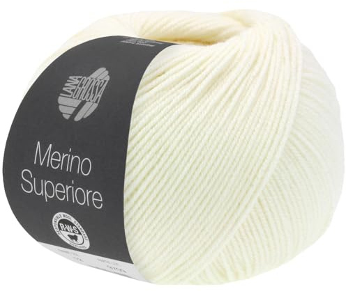 LANA GROSSA Merino Superiore | Pure, extrafeine Merinowolle waschmaschinenfest und filzfrei | Handstrickgarn aus 100% Schurwolle (Merino extrafein) | 50g Wolle zum Stricken & Häkeln | 180m Garn FB2