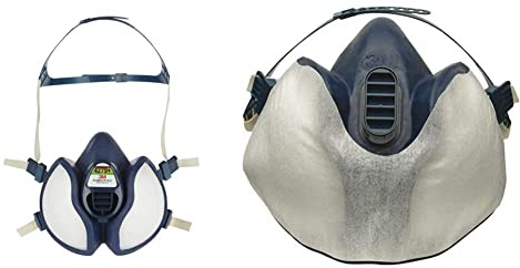 3M Atemschutz-Halbmaske Wartungsfrei 4279+, Filter FFABEK1P3 R D, blau & 400 Atemschutzmaske, Schutzvlies (10-er Pack)