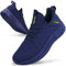 Feethit Zapatillas de Deporte Zapatillas Running Hombre Correr Jogging Caminar Bambas Gimnasio Fitness Atlético Tenis Trabajo Sneakers Ligeros Transpirables Zapatillas Deportivas Azul Oscuro 46 EU