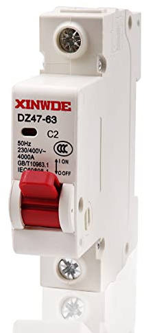 RKURCK Disjoncteur miniature basse tension DZ47-63 C2 2 A 230/400 V 1 pôle DIN rail montage disjoncteur 2A
