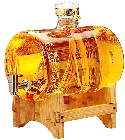 WRJAHCG Dispenser per Bevande in Vetro,Dispenser di Bevande con Inossidabile Rubinetto,Caraffa in Vetro per Bevande Calde E Fredde con Supporto,per Picnic All'aperto,Barbecue E Altro,Faucet+Base,10L