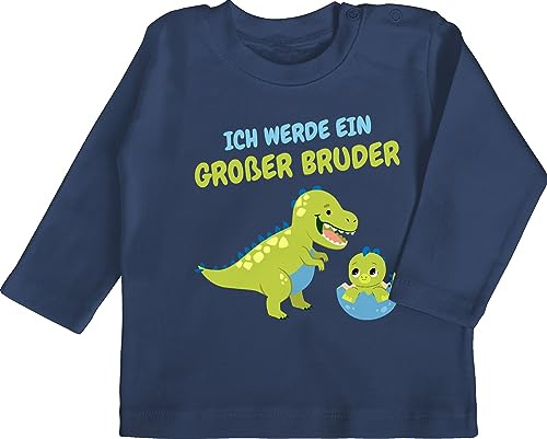 Baby Langarmshirt - Ich werde großer Bruder Geschenk Löwen - 18/24 Monate - Navy Blau - Long-Sleeved Shirt Big Brother große brüder grosser Tshirt gro er Bruder EIN Langarm