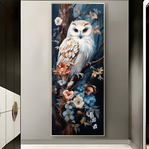 Diamond Painting Eule Blume, Diamond Painting Groß xxl 95 X 45 cm, DIY Diamant Painting Bilder, 5D Diamond Painting Erwachsene, Daiments Painting Diamond-Painting Crafts, Haus Wand Dekoration -599FC