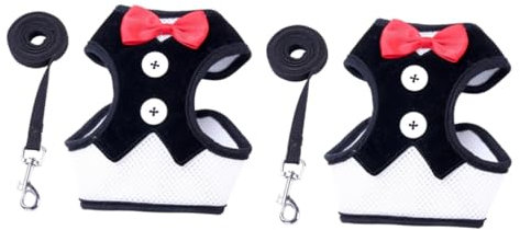 BESPORTBLE 2stücke Hundegeschirr Mit Fliege Und Schwarz Für Kleine Und Mittelgroße Hunde Atmungsaktives Design Perfektes Outfit Für Besondere Anlässe Langlebige Materialien Für