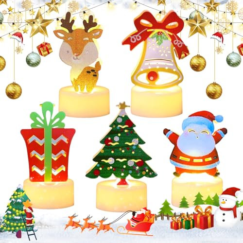 Natale Decorazioni Casa Luci, Candele Senza Fiamma per Interni, Natale Decorazioni Luminose, Natale Candela Lampada Alimentata a Batteria, Tema Babbo Natale Luce Notturna per Tavolo Pranzo et Interni