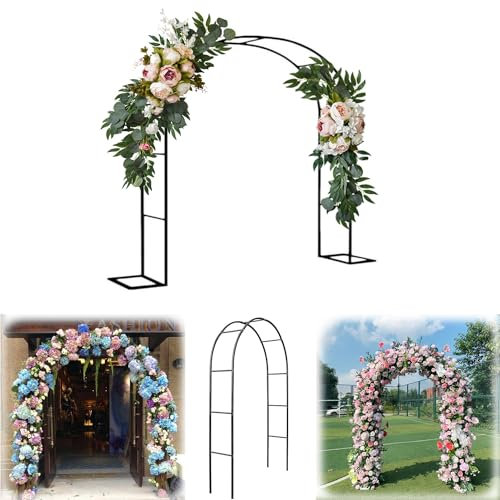 Metall-Gartenbogen für Hochzeit, Brautparty, Dekoration, Outdoor, elegante Rosen, Bogen, Rankgitter für Kletterpflanzen, Ranken, 140 x 230 cm