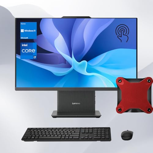 Lenovo IdeaCentre I Gen 9 All-in-One Desktop, 27 FHD 100Hz Touchscreen, Intel Core i7-13620H, 32GB DDR5 RAM, 1TB SSD, Webcam, Wi-Fi 6, Windows 11 Home, Grey + with A-Data 512 External SSD Bundle
