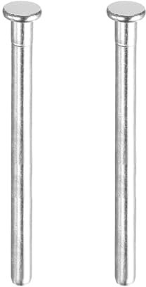 sourcing map 2pcs 3 Inch Door Hinge Pins, Removable Brushed Door Hinge Interior Hinge Security Pins for Wood Residential Door Replacement, Silver