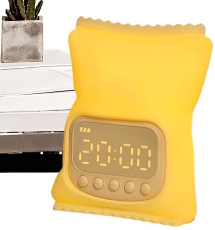 Sveglia per Bambini,Sveglie per Camerette Bambini, Orologio per dormire con chip bag per bambini con luce notturna, Modalità snooze, lampada da tavolo dimmerabile, sveglia luminosa per bambini per rag