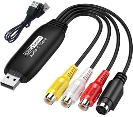 Ronyme Scheda di acquisizione Video da AV a USB 2.0 Convertitore da analogico a Digitale Dispositivo di acquisizione Video 1080P per Trasmissione Live su per, Femmina