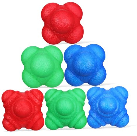 BESPORTBLE 1 Satz Änderung Der Reaktionsballgeschwindigkeit Fitness-reaktionsball Fitness-reaktionsbälle Sechseckiger Fitnessball Baseball-trainingsgeräte Sechseckige Reaktionskugel Gummi 6st