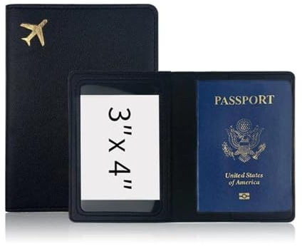 ESMENATZLS PU Leder Reisepass Schutzhülle verdickt Passhalter Fall, blacks, One size