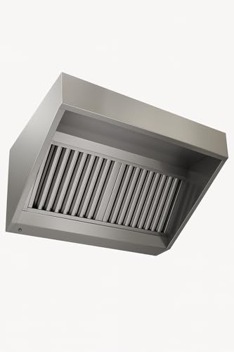 Hotte Professionnelle en Inox 1000x750 mm – Hotte Trapèze – Hotte Aspirante Triple Flux et Extraction, Filtres, Variateur et Moteur – Restaurant, Food Truck, Fast-Food – Cuisine Professionnelle