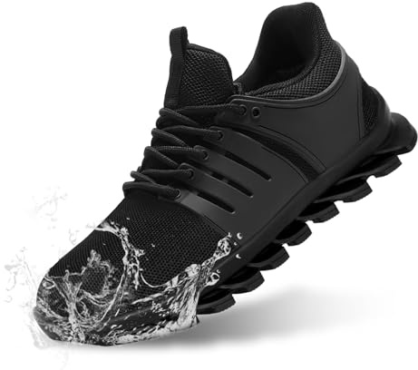 ZIGSAM Men Fashion Sneaker Mens Shoes Lightweight Comfortable Sport Trainers Basketball Running Cushioning Slip on, Black 8