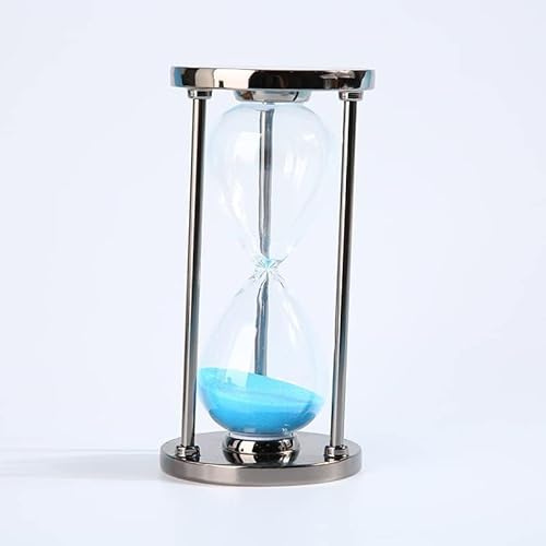 Temporizador De Reloj De Arena De 30 Minutos, Temporizador Decorativo De Reloj De Arena con Marco De Metal De Bronce para Decorar La Cocina, Cocinar O Enseñar, Regalo De Recuerd, Blue Sand