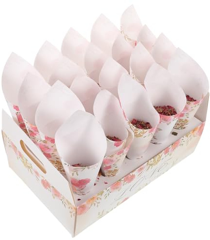 Ciieeo Conjunto De Decoración De Boda Cajas De Soporte para Conos De Confeti Cono De Confeti para Centros De Mesa De Boda para Decoraciones De Mesa La Recepción De