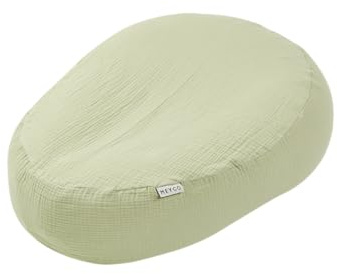 MEYCO Relaxbezug für Stillkissen One Size Musselin Soft Olive | 100% Baumwolle - Musselin Pre-washed - Oeko Tex zertifiziert - verwandelt Stillkissen zu Babynest - atmungsaktiv & weich
