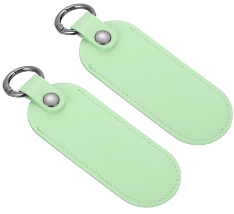 sourcing map 2 Pcs Leather USB Flash Drive Holder,Keychain Holder 5x1.7 Portable Storage USB Case Protective Case with Keychain for Flash Drive,Light Green
