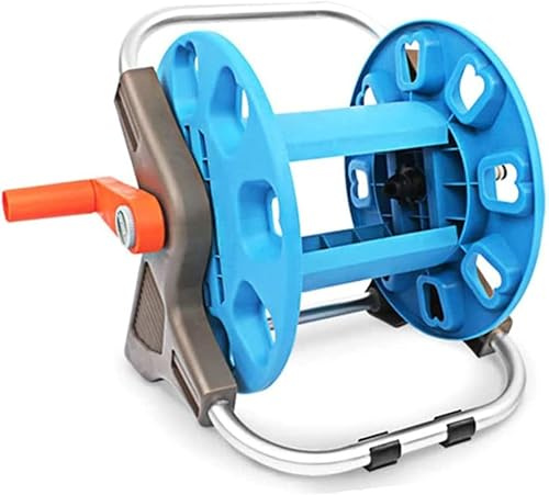 RLCJBMSUG Avvolgitubo da Giardino a Parete, avvolgitubo Retrattile, Carrello Porta Tubo Leggero per Acqua con Tubo da 2 m e Maniglia (Colore: Blu, Dimensioni: Media)