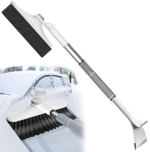 Goutime ausziehbarer 2-in-1 Eiskratzer mit Schneebürste, Kratzfest