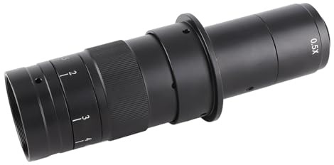 KIMISS Immagine Ad Alta Definizione Obiettivo Monoculare con Zoom 180X Obiettivo in Lega con Attacco C 25 Mm per Fotocamera per Microscopio Video Industriale VGA USB per Microscopio con Zoom Elevato