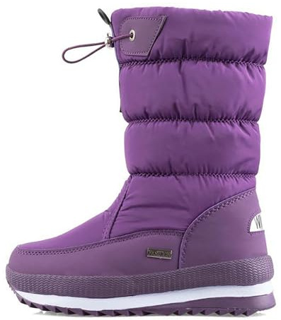 Scarponi Sci Donna Stivali Bambina 33 da Neve Invernali Alti Scarpe Vintage Comode Canvas Viola 41