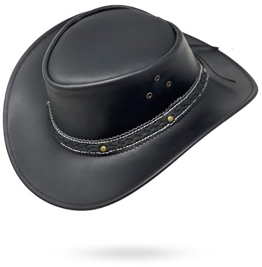 Lederhut Western Cowboy – Outdoor Hut Reiten, Wandern & Abenteuer Graphite
