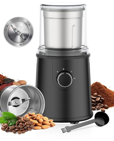 Coffee Grinders Electric with 3-Speed Mode Control, 300w Powerful Spices & Nuts Grinders, Durable Stainless Steel Blade, with Removable Cup & Easy Clean Inner Cup, for Coffee Bean, Nuts, Spices