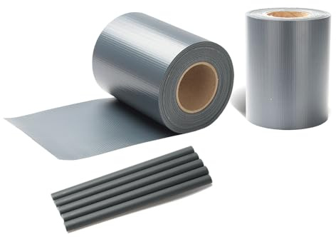 Fogmiea PVC Sichtschutzstreifen Doppelstabmatten Zaun Gartenzaun Sichtschutz, 100 m x 19 cm inkl.80 Befestigungsclips, Anthrazit PVC Sichtschutzfolie für Doppelstabmattenzaun