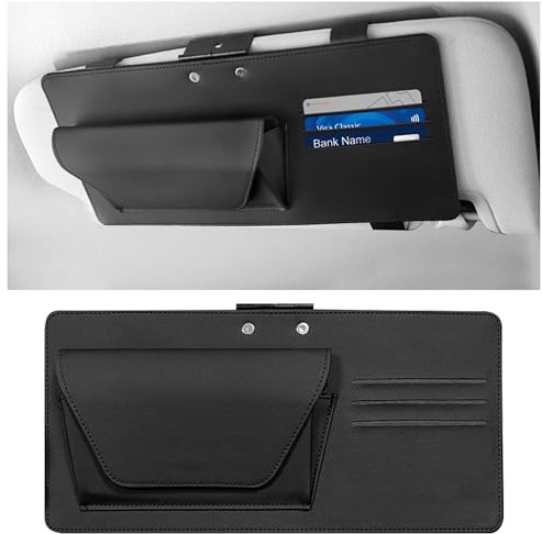 GoaePode Car Sun Visor Extender Window Shade Anti-Glare Sun Blocker Foldable for Driver & Front Seat Passenger, Anti-UV Sunshade with Storage Pocket Extendable Sun Shade for Windscreen