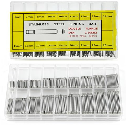 360 Barrettes Ressort Montre 6-23mm Acier Inoxydable Réparation Horlogerie | Bracelet, tiges fixation, goupilles remplacement, universelles, homme femme, kit complet, compatible, practical, pratique