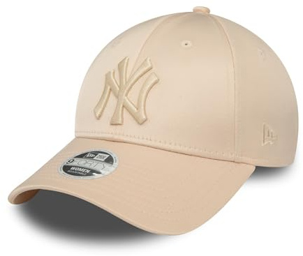 New Era New York Yankees MLB Berretto da Donna 9Forty Regolabile Donna Ragazza Raso Beige Logo tonale