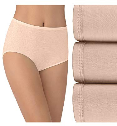 Vanity Fair Women's Illumination Brief Panties (Regular & Plus Size), 3 Pack - Rose Beige, 9