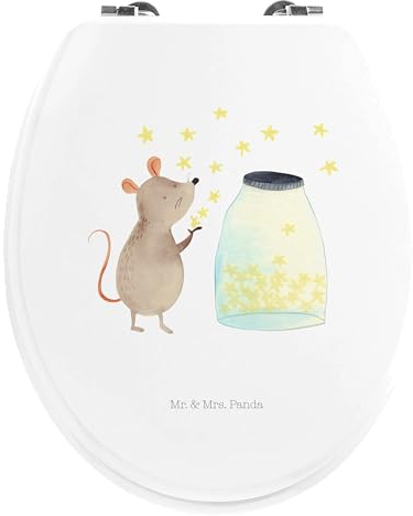 Mr. & Mrs. Panda Motiv WC Sitz Maus Sterne - Geschenk, Toilette, Tiermotive, Toilettendeckel, Klodeckel, WC-Sitz, Klobrille, lustige Sprüche,