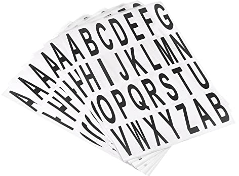 sourcing map 10 Stück Buchstaben-Aufkleber, schwarzes Alphabet, klebrige Buchstaben, PVC-Vinyl, für Briefkastenadresse, Fenstertür