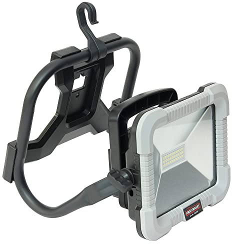 Dino KRAFTPAKET 18V Akku LED Strahler (30 LEDs, 3-Stufig: 2.500lm, 1.700lm, 900lm, 6.400K) 360° schwenkbare LED Arbeitsleuchte, dimmbar, zum Stellen/Hängen als LED Werkstattleuchte, Baustrahler, Lampe