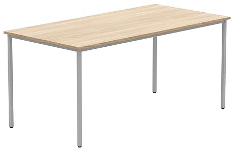 Office Hippo Essentials Multi-Use Office Table, Home Writing Computer Desk For Work Or Home, Adjustable Feet, Canadian Oak, 160 x 80 cm