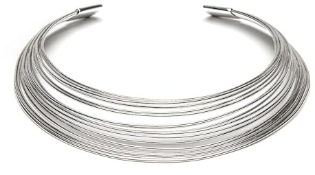 Vestopazzo Vlnet collana girocollo rigido multi fili |Placcato in argento | Nickel tested |Lavorazione artigianale | taglia unica | MI1520