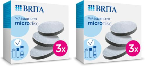 BRITA 3 filtros para el agua, Cartuchos filtrantes compatibles con botellas con filtro de agua que reducen la cal y el cloro, Weiß, 3 Unidad (Paquete de 2)
