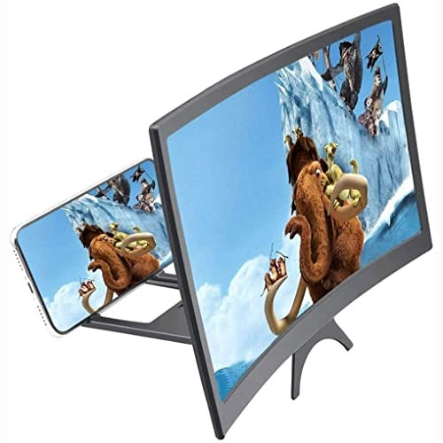 HD-Bildschirmlupe für Handy - 3D-HD-Projektor, Handy-Bildschirmlupe, Vergrößerungs-Smartphone zum Ansehen von Filmen, tragbarer Fernseher zu Hause, Gebogene 3D-Bildschirmlupe für Mobiltelefone (S