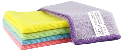 IDEA HOME Paños de Microfibra para Coche 5 piezas - Paño de Secado para Coche - Paños para la Limpieza del Hogar y el Cuidado del Coche, Ideal para la Limpieza de Vehículos y Motos, 30x30 cm