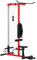 SPORTNOW Lat Pull Down Machine with Adjustable Seat, High and Low Pulley Cable Machine with Flip-Up Footplate, Multi-Function Home Gym Fitness Equipment - Red