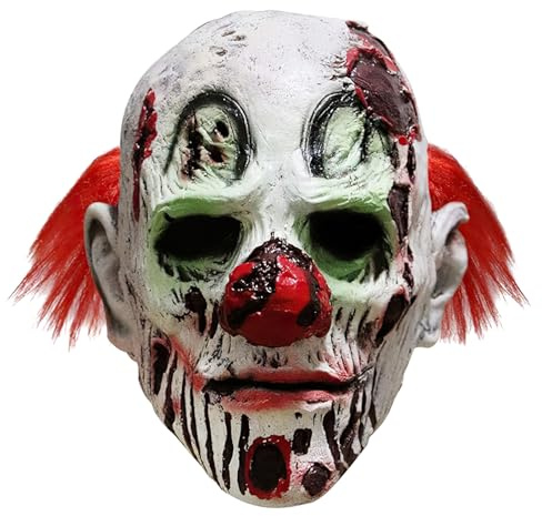 La Llareta Horror Clown Maske - Gruselige Latexmaske für Halloween, Grusel Kostüm Vollmaske für Erwachsene und Jugendliche